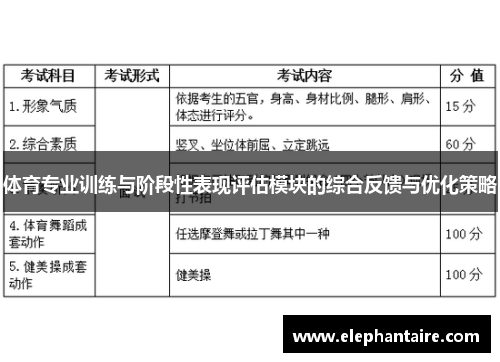 体育专业训练与阶段性表现评估模块的综合反馈与优化策略